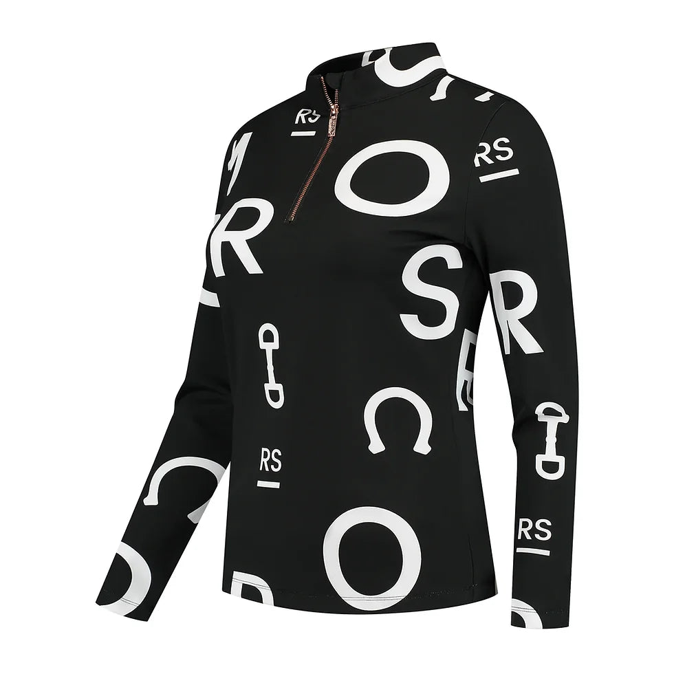 Mrs Ros Long Sleeve Training Top - Jet Set Logo Anthracite