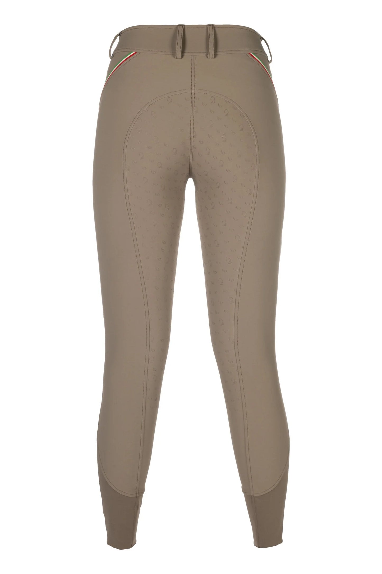 HKM Laura Garrelli Riding Breeches Full Seat - Livigno Sportive - White & Taupe