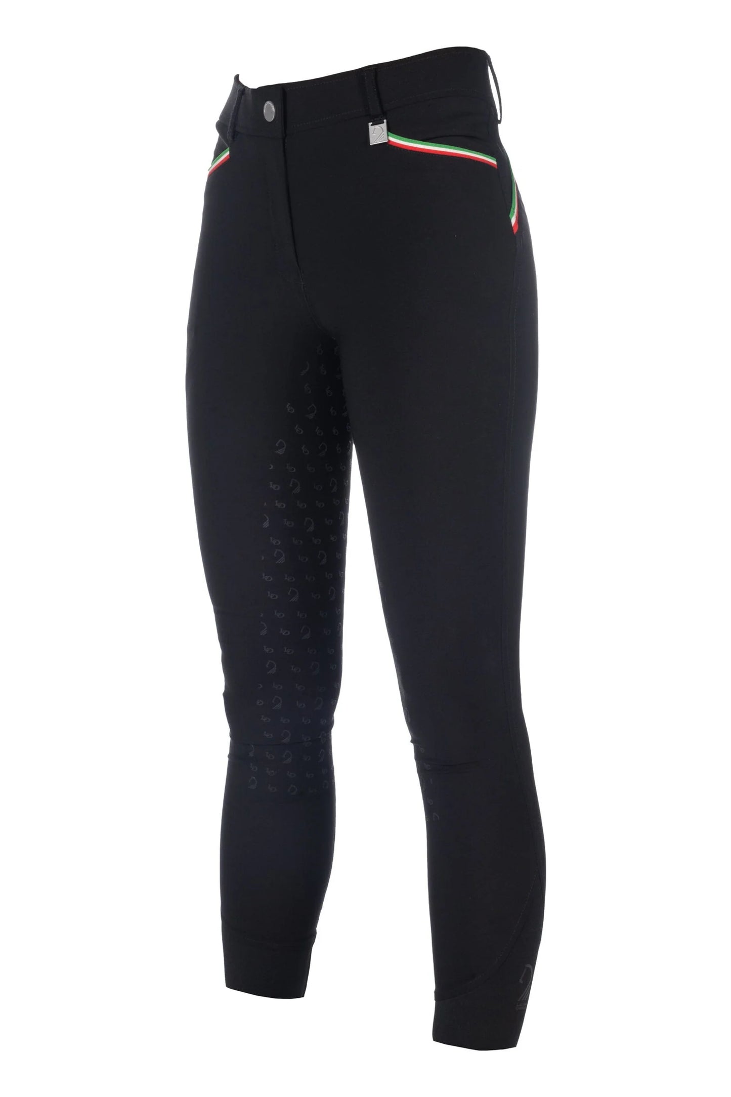 HKM Laura Garrelli Riding Breeches Full Seat - Livigno Sportive - Black & Deep Green
