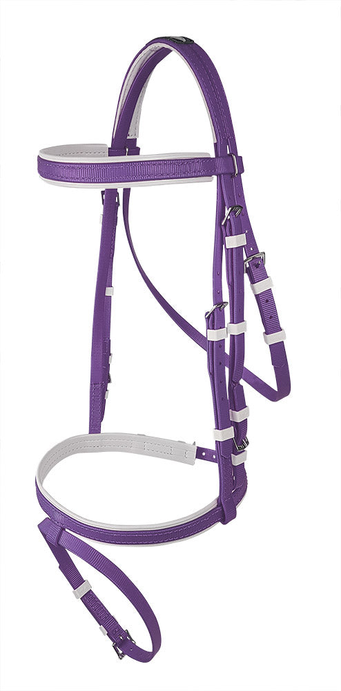 Zilco Hanoverian PVC Bridle - Cob Purple and Full Royal Blue Only