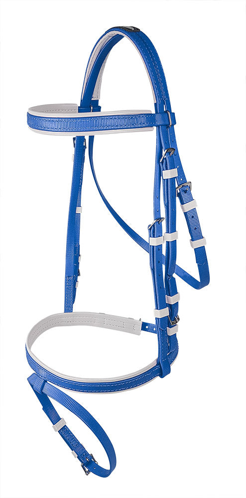 Zilco Hanoverian PVC Bridle - Cob Purple and Full Royal Blue Only
