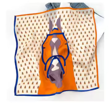 WILLIAM Horse Design Silk Scarf
