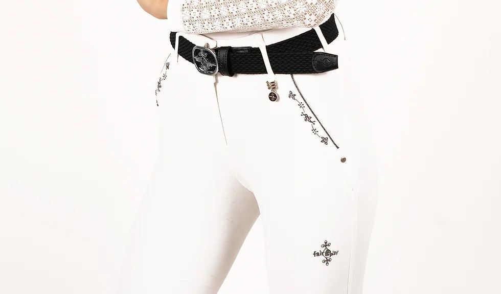 FairPlay Jasmine Fleur Full Seat Silicone Breeches - White