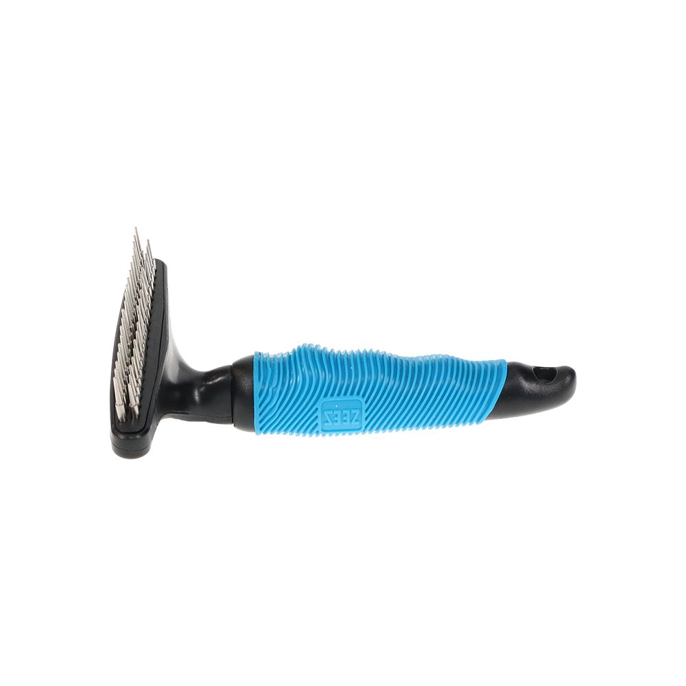 Zeez Comfort Double Row Rotating Teeth Undercoat Rake - 39 Teeth