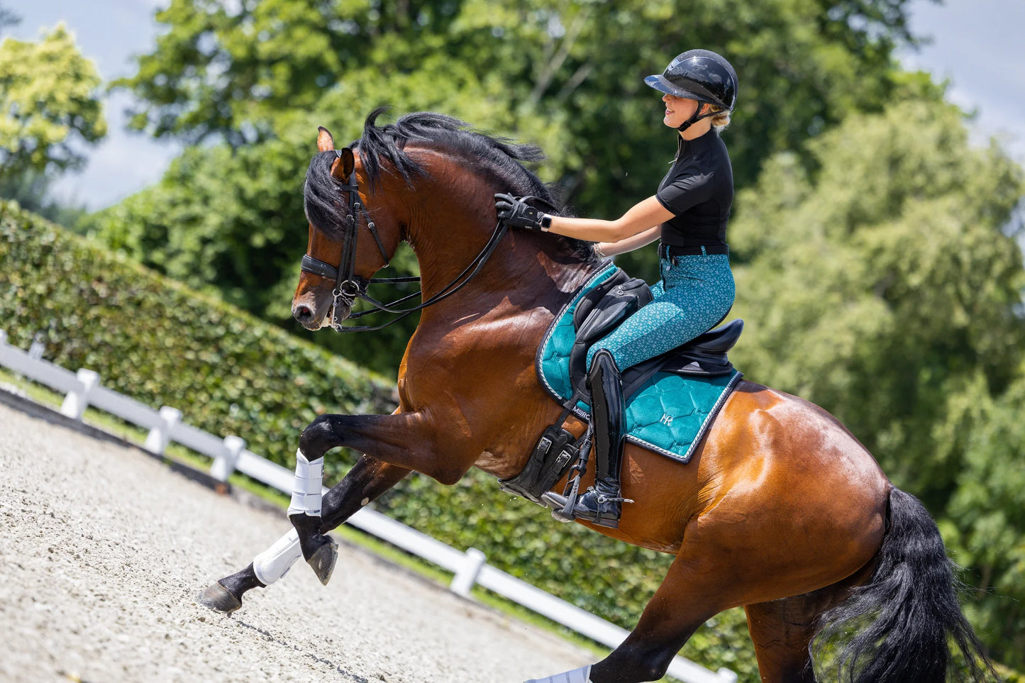 Mrs Ros Charmer Dressage Saddle Pad - Deep Lake