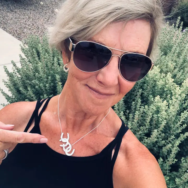 Carol Young Silver Horseshoes Cascading Necklace