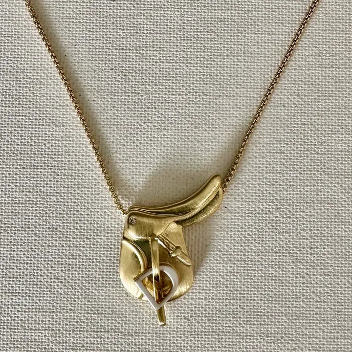 Carol Young Silver English Saddle Necklace