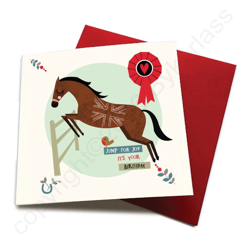 Wotmalike Jump For Joy - Horse Greeting Card