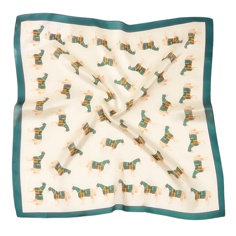 SIENNA Horse Design, Mand Made Silk Chiffon Scarf