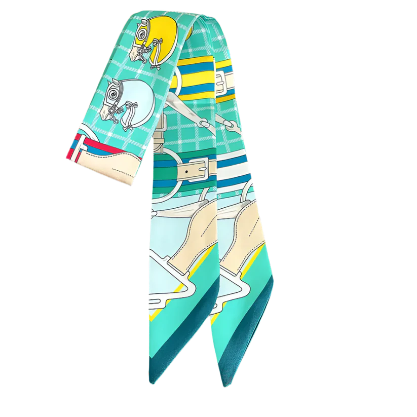 PARIS Horse Design Twilly Scarf, Hair or Handbag Tie