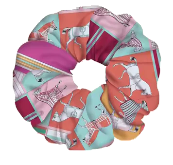 FELICITY Horse Design Twill Scrunchie
