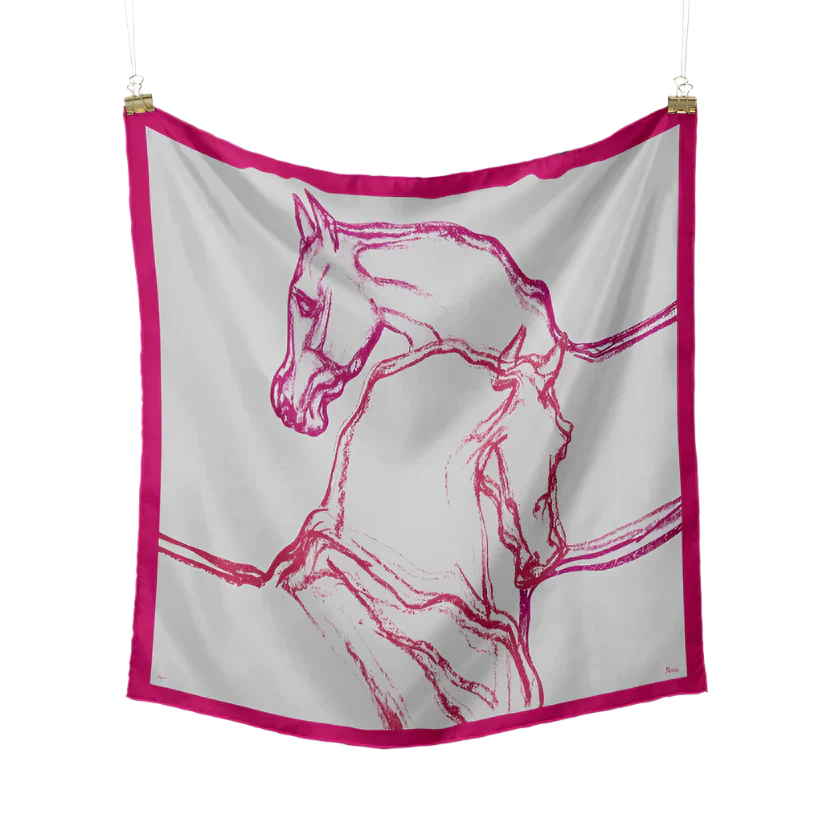 CHLOE Horse Design Twill Scarf