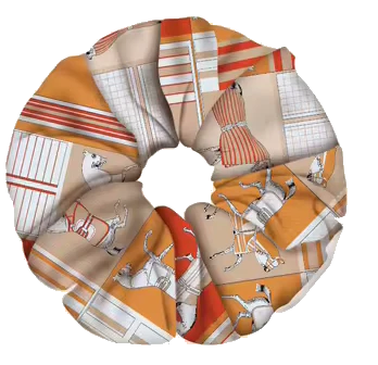 FELICITY Horse Design Twill Scrunchie
