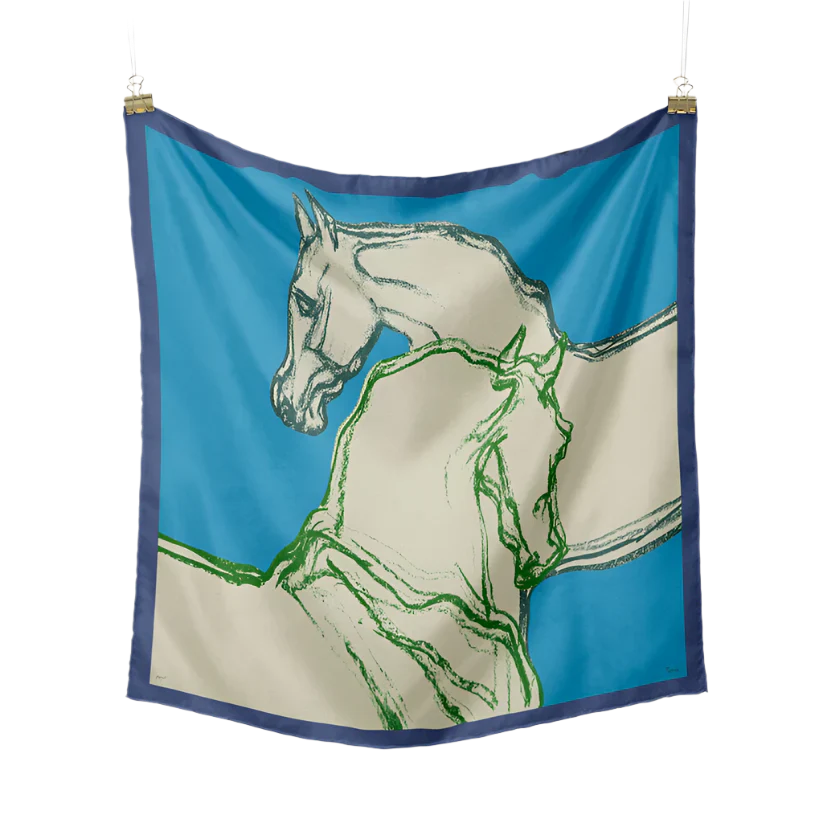 CHLOE Horse Design Twill Scarf