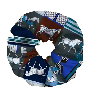 FELICITY Horse Design Twill Scrunchie