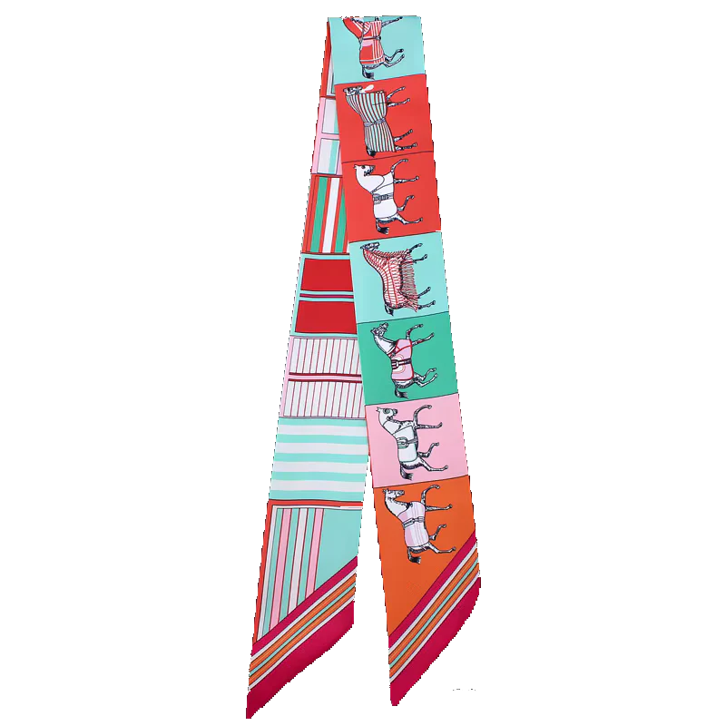 FELICITY Horse Design Twilly Scarf, Hair or Handbag Tie - 85x5cm