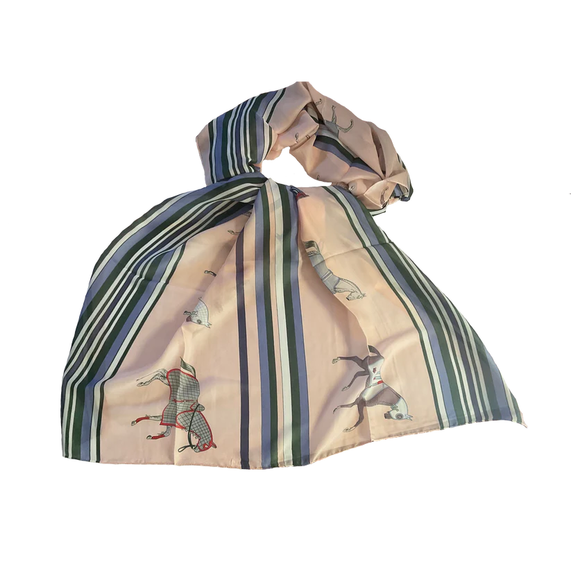 TYLER Horse Design Man Made Silk Chiffon Scarf - 90x180cm