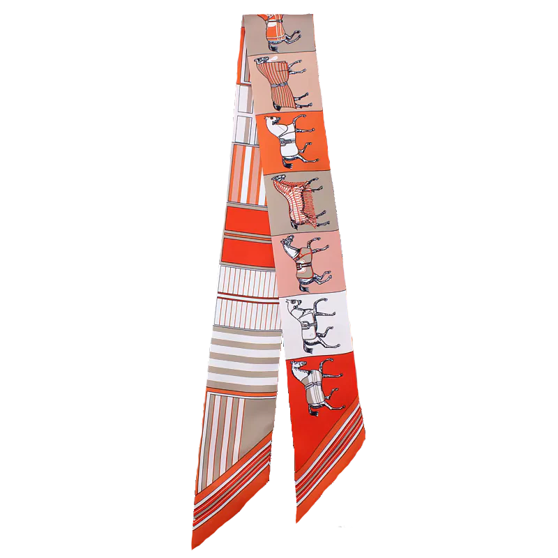 FELICITY Horse Design Twilly Scarf, Hair or Handbag Tie - 85x5cm