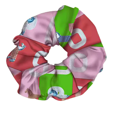 LYON Scrunchie Twilly Combo Horse Design Hair Tie with Ribbon