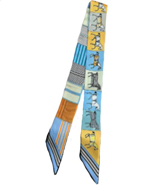 FELICITY Horse Design Twilly Scarf, Hair or Handbag Tie - 85x5cm