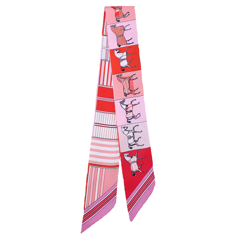 FELICITY Horse Design Twilly Scarf, Hair or Handbag Tie - 85x5cm