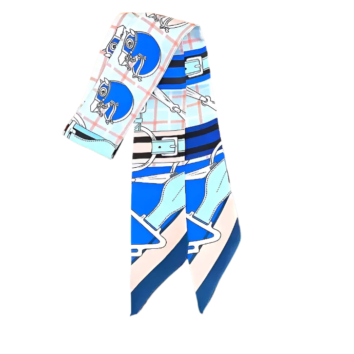 PARIS Horse Design Twilly Scarf, Hair or Handbag Tie