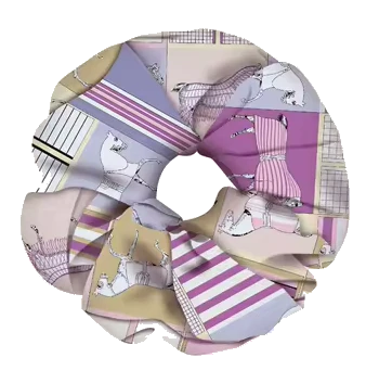FELICITY Horse Design Twill Scrunchie