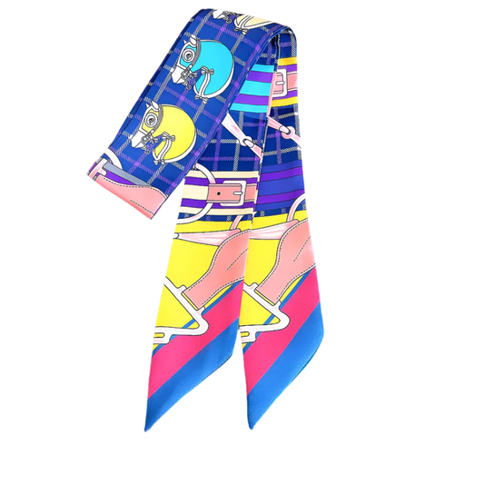 PARIS Horse Design Twilly Scarf, Hair or Handbag Tie