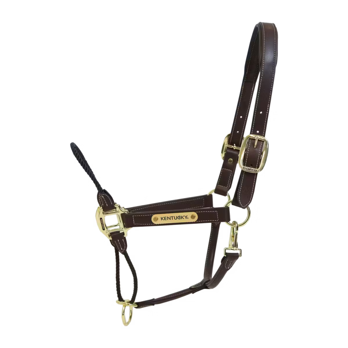 Kentucky Leather Rope Halter - Brown Leather