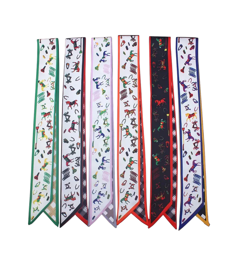 BRADEY Horse Design Twilly Scarf, Hair or Handbag Tie - 85x5cm
