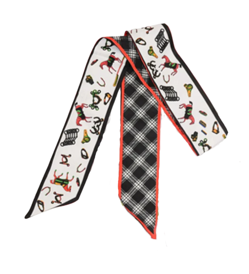 BRADEY Horse Design Twilly Scarf, Hair or Handbag Tie - 85x5cm