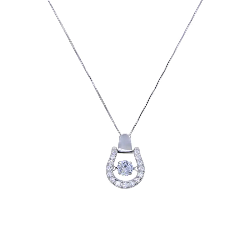 THD Bouncing Crystal Horseshoe Necklace