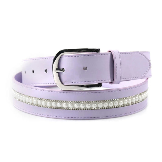 Cavaleira Equestrian Elegant Leather Belt - Medium Purple