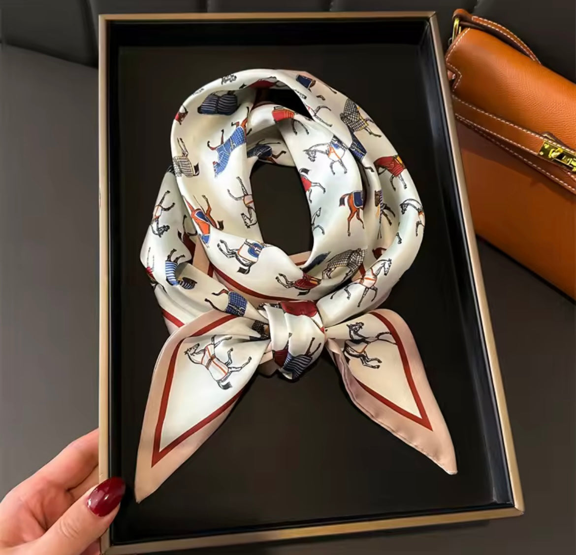 JAKE Horse Design Skinny Scarf