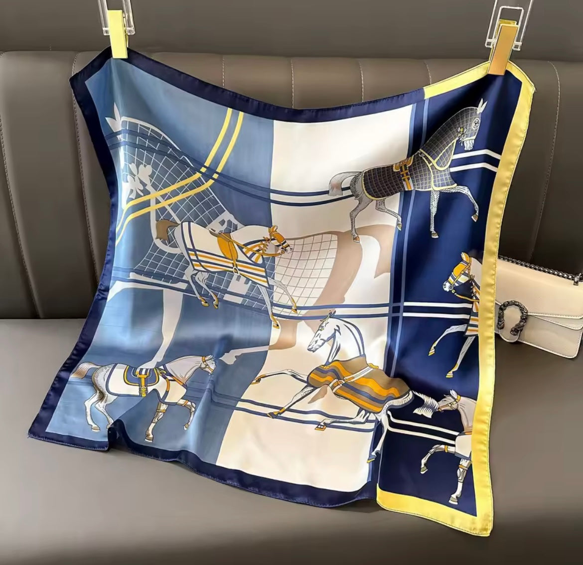 VIVIAN Horse Design Satin Scarf