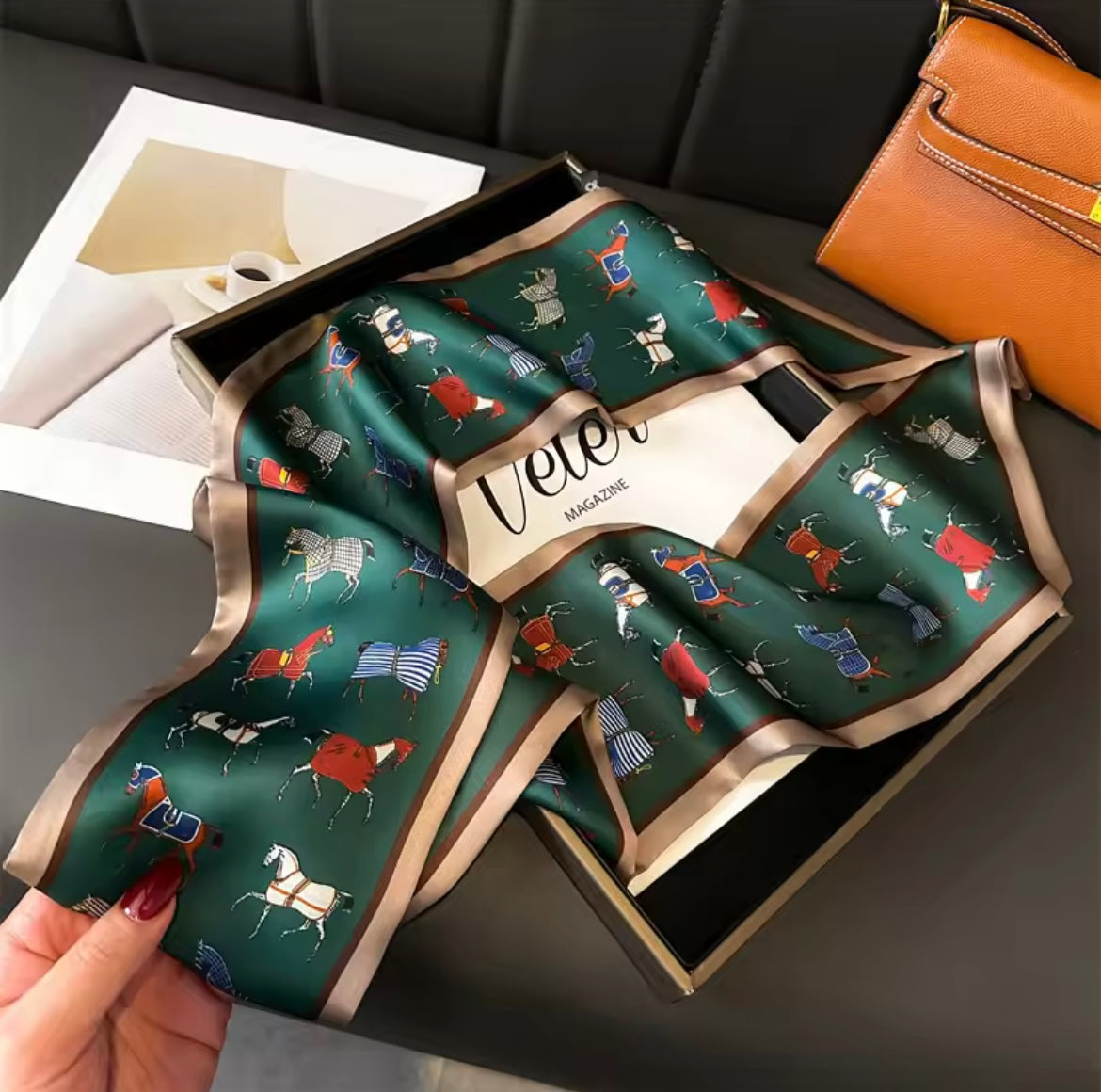 JAKE Horse Design Skinny Scarf