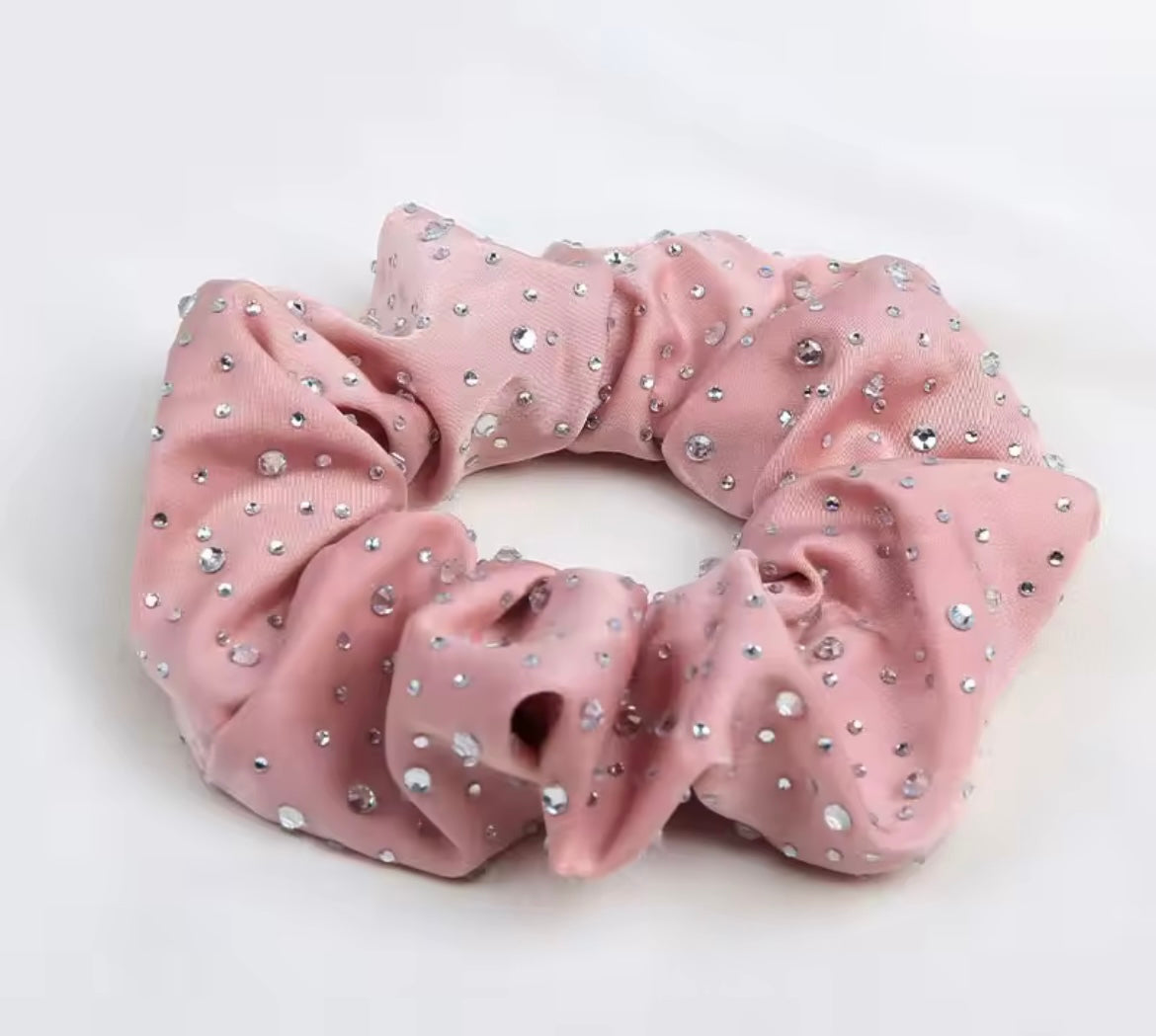 THD Satin Scrunchie with Sparkling Crystals