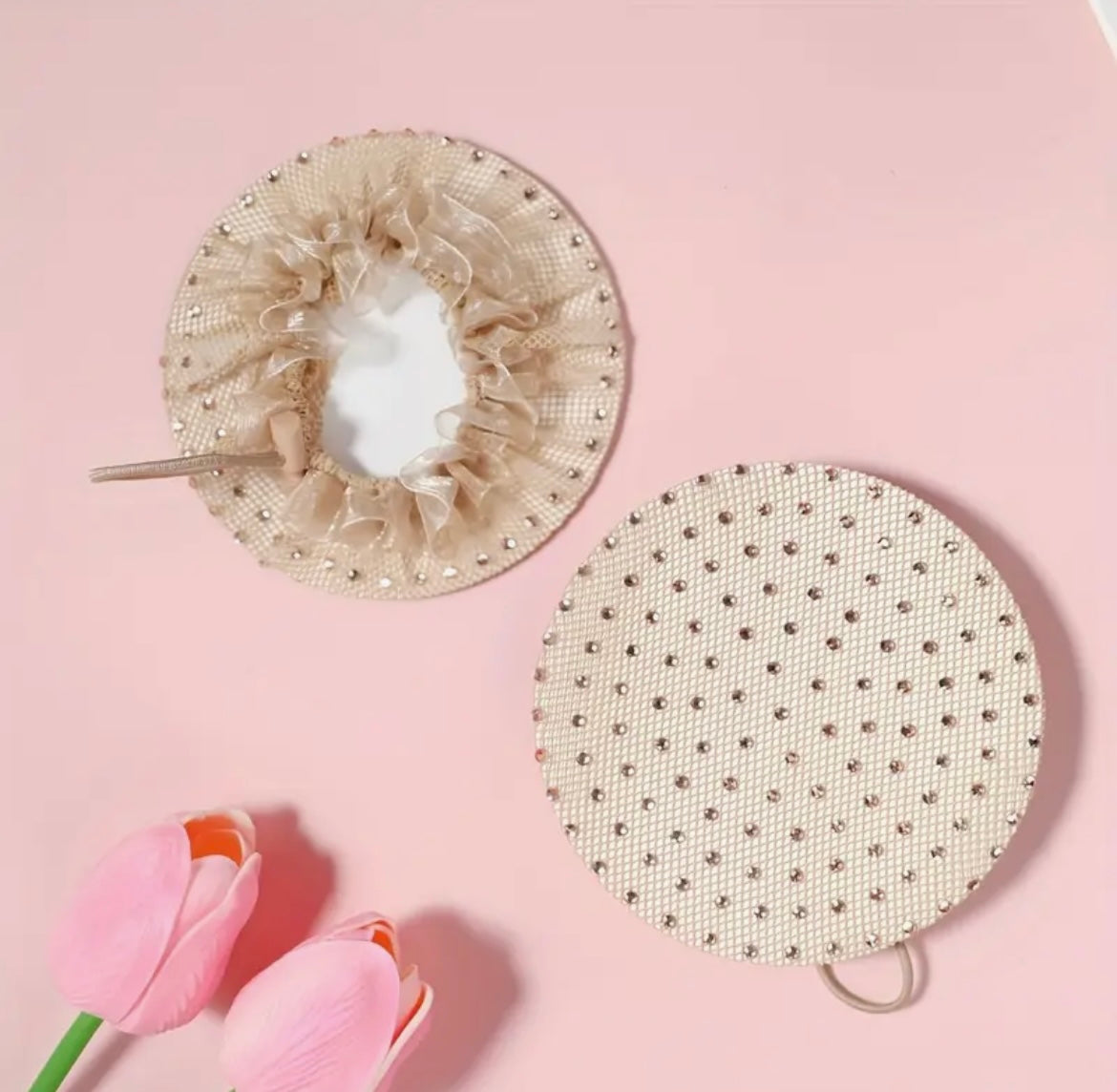 THD Rhinestone Bun Hair Net with Elastic