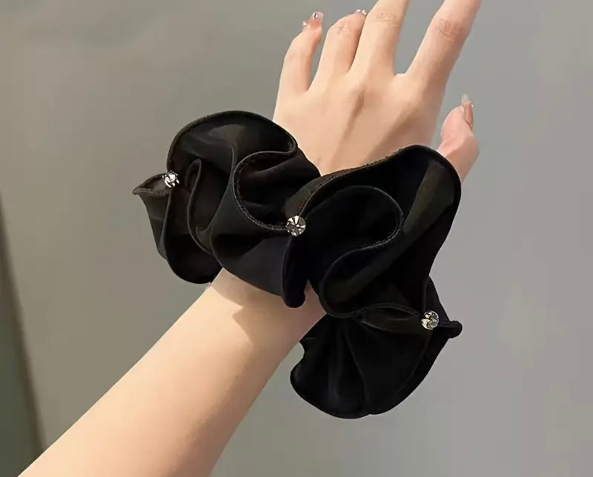 THD Ruffle with Crystal Elegant Scrunchie