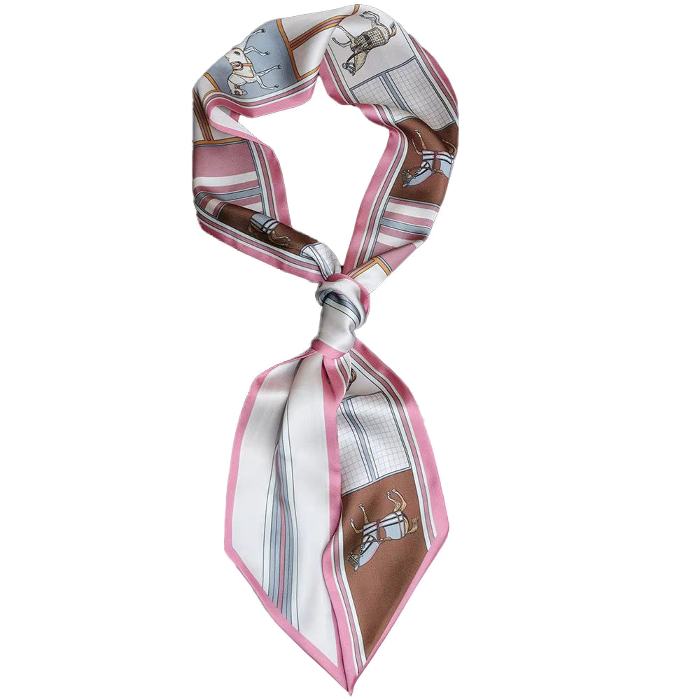 MASTER Horse Design Silk Look Skinny Scarf
