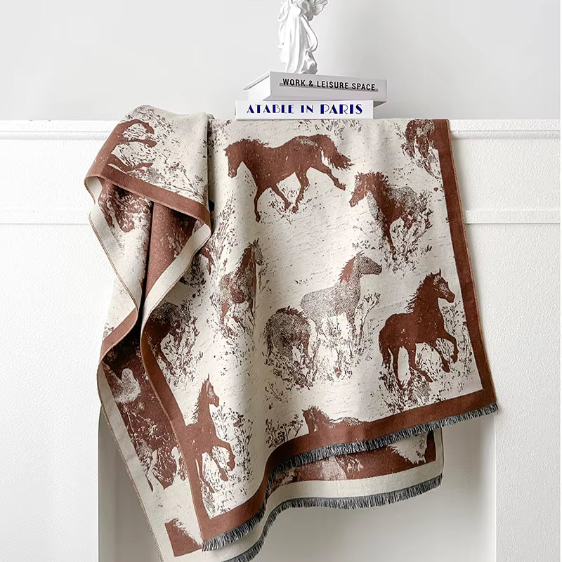 WILD HORSE Horse Design Pashmina/Shawl