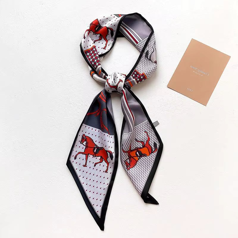 JAMIE Horse Design Skinny Scarf