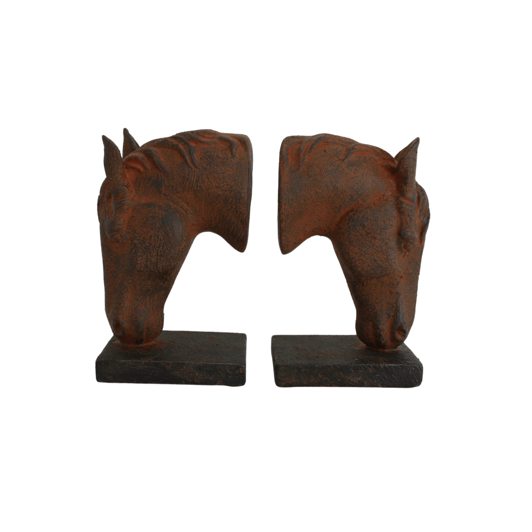 Darlin Rusted Horse Head Book Ends