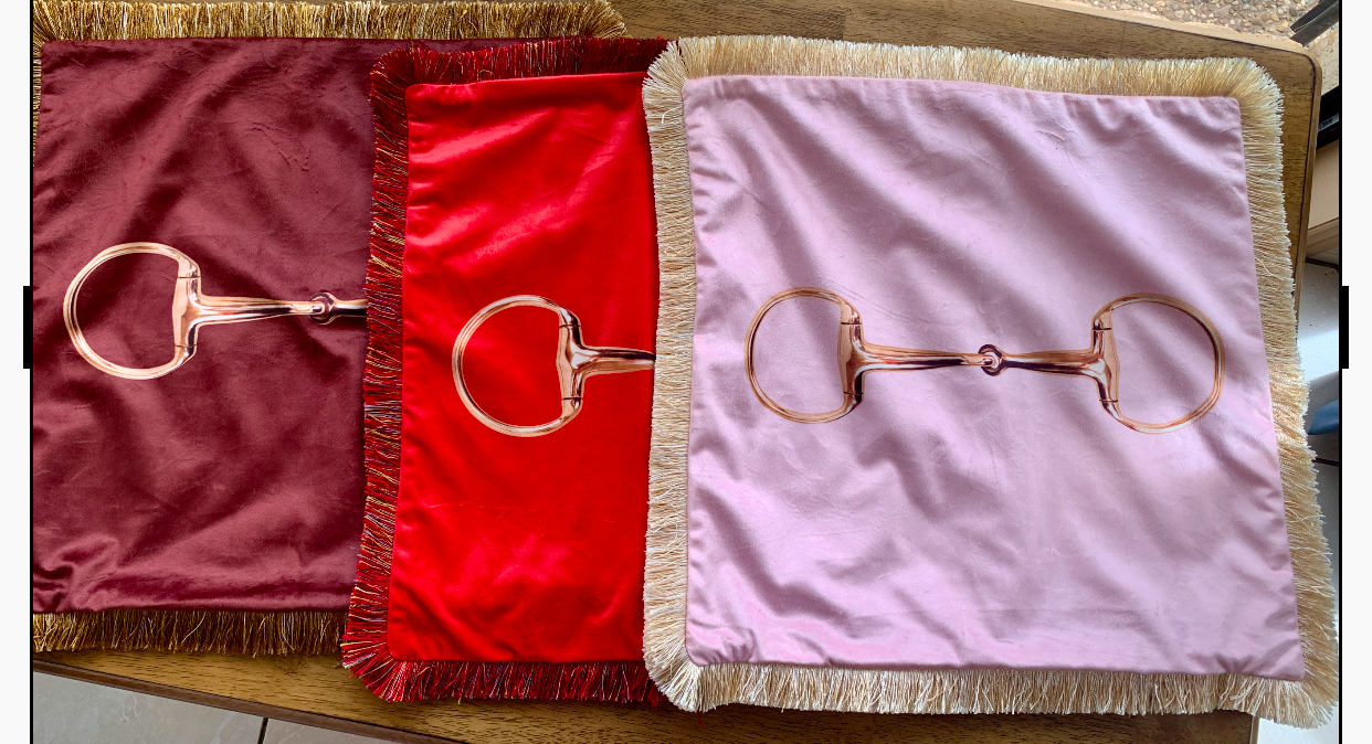 The Horse Den Bit Print Tassel Cushion Cover