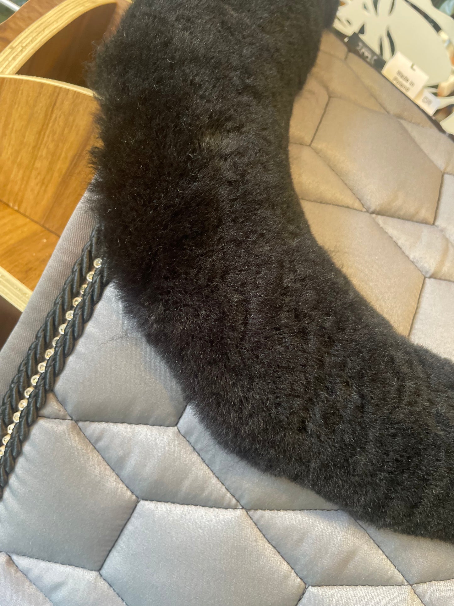 Mattes Eurofit Dressage SaddlePad - Grey Quilt Sheen - Top Sheepskin - Large