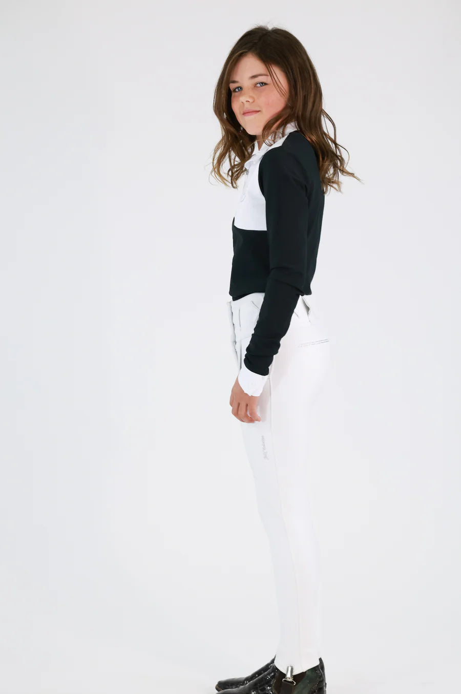 JnK Elite Competition Top Long Sleeve - Black and Snow White