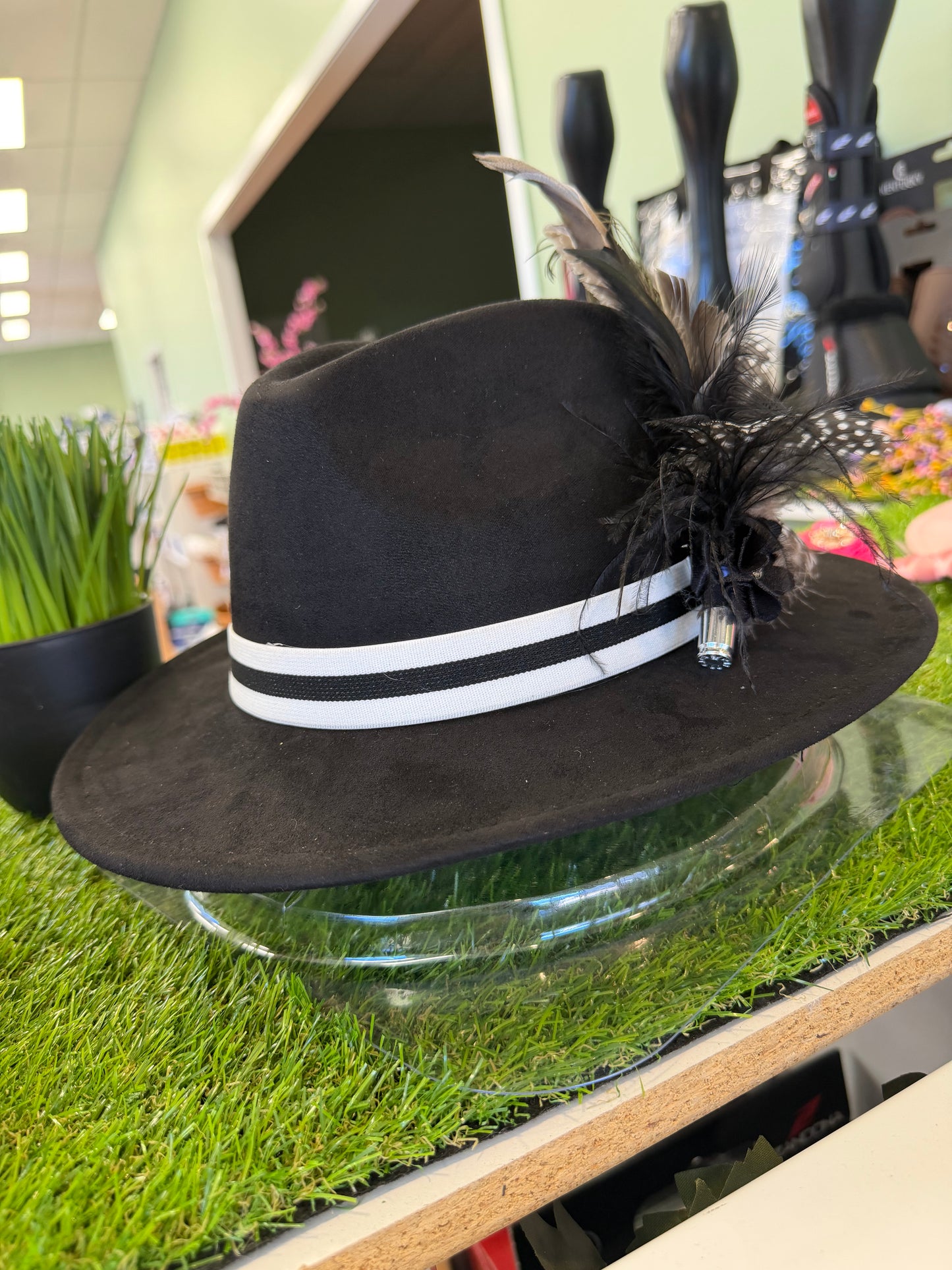 Parkhill Black Fedora with Feather Pin