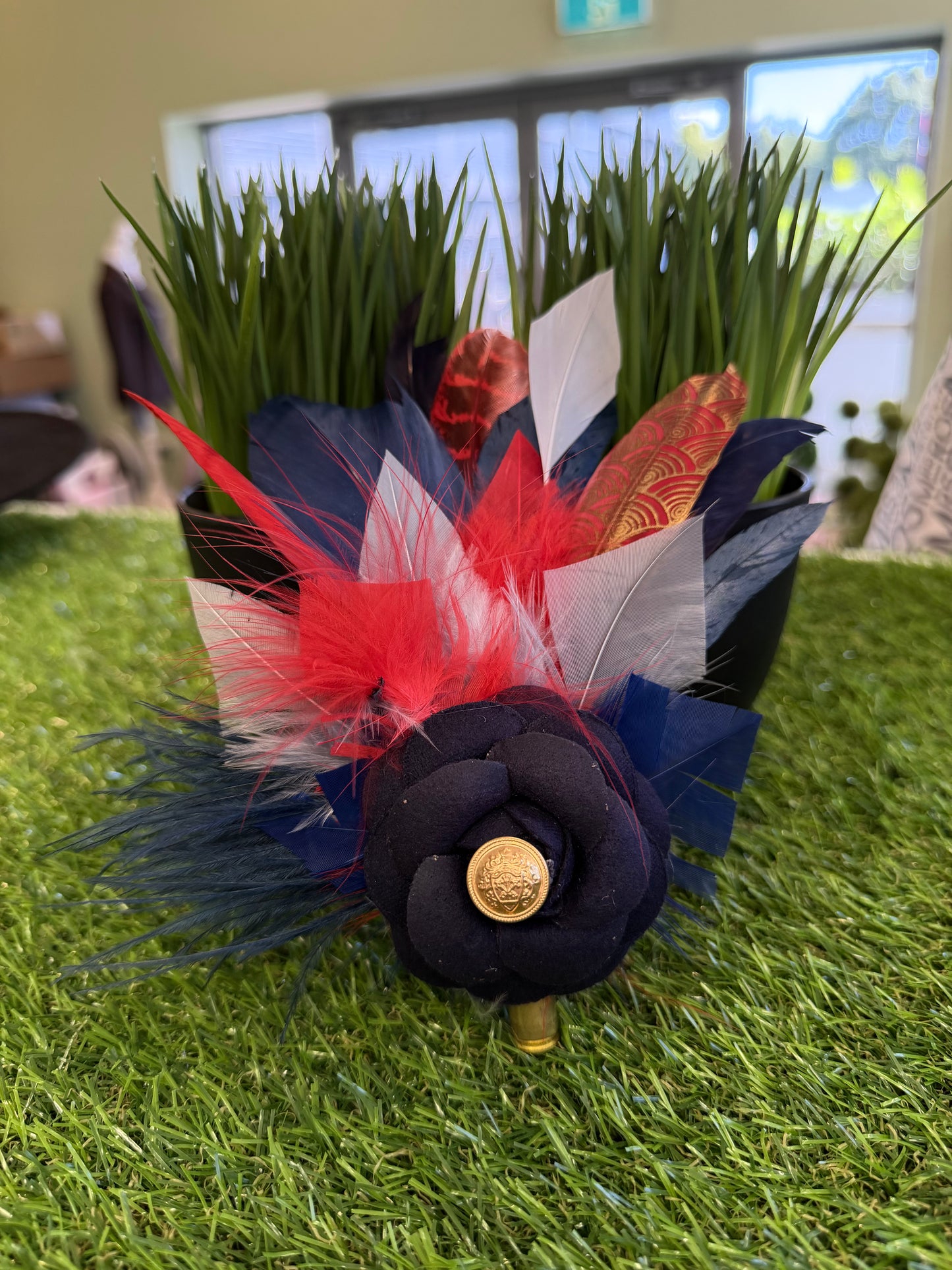 Parkhill Feather Pin Navy/Red