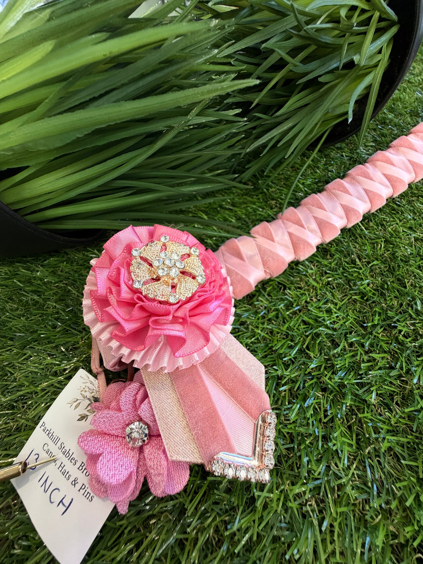 Parkhill Ribbon Browband - Pale Pink - 13" (Small Pony)