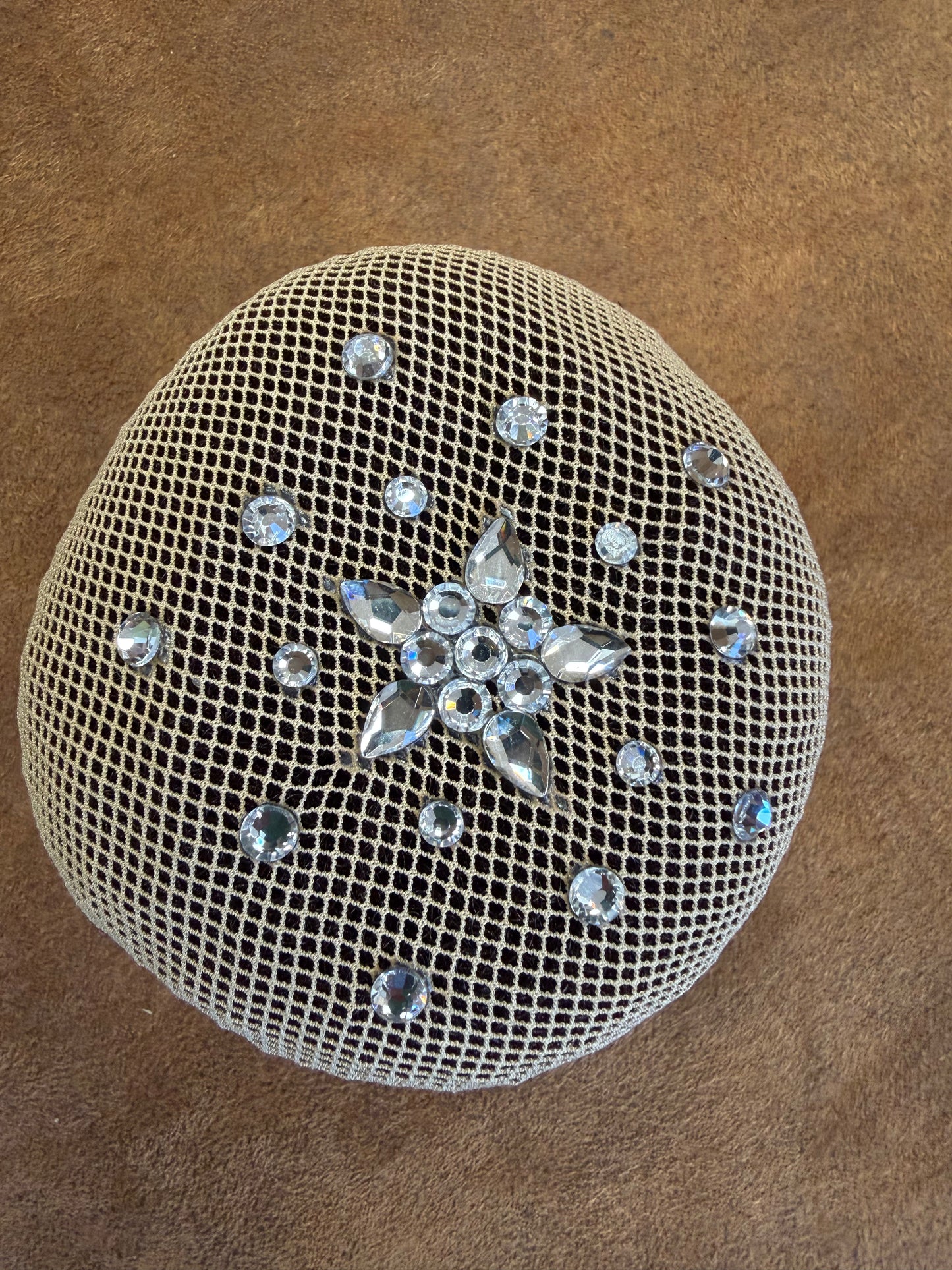 Plastronique Hair Bun Net Blonde Clear Crystal